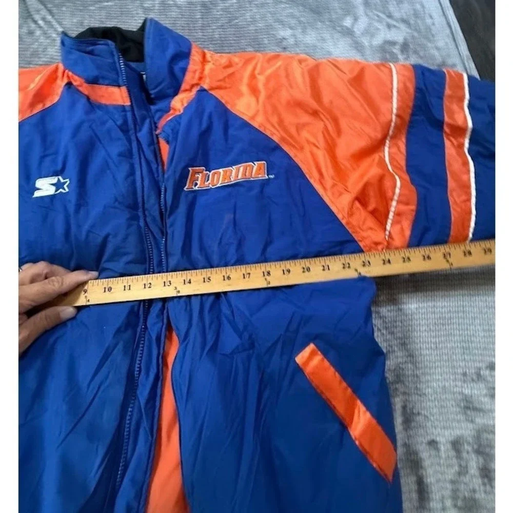Vintage Starter Florida‎ Gators Puffer Jacket Blue Orange Mens XL NO ZIPPER